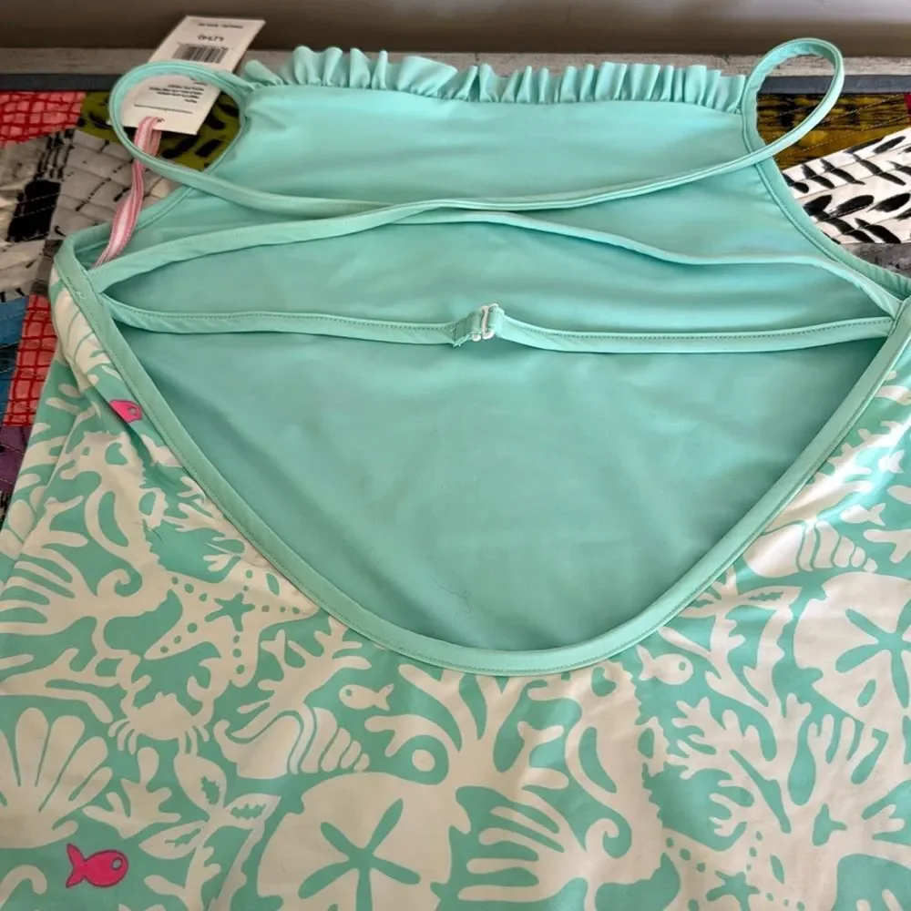 Vineyard Vines One Piece Bathing Suit Sealife Print Sz Large (14) NWT